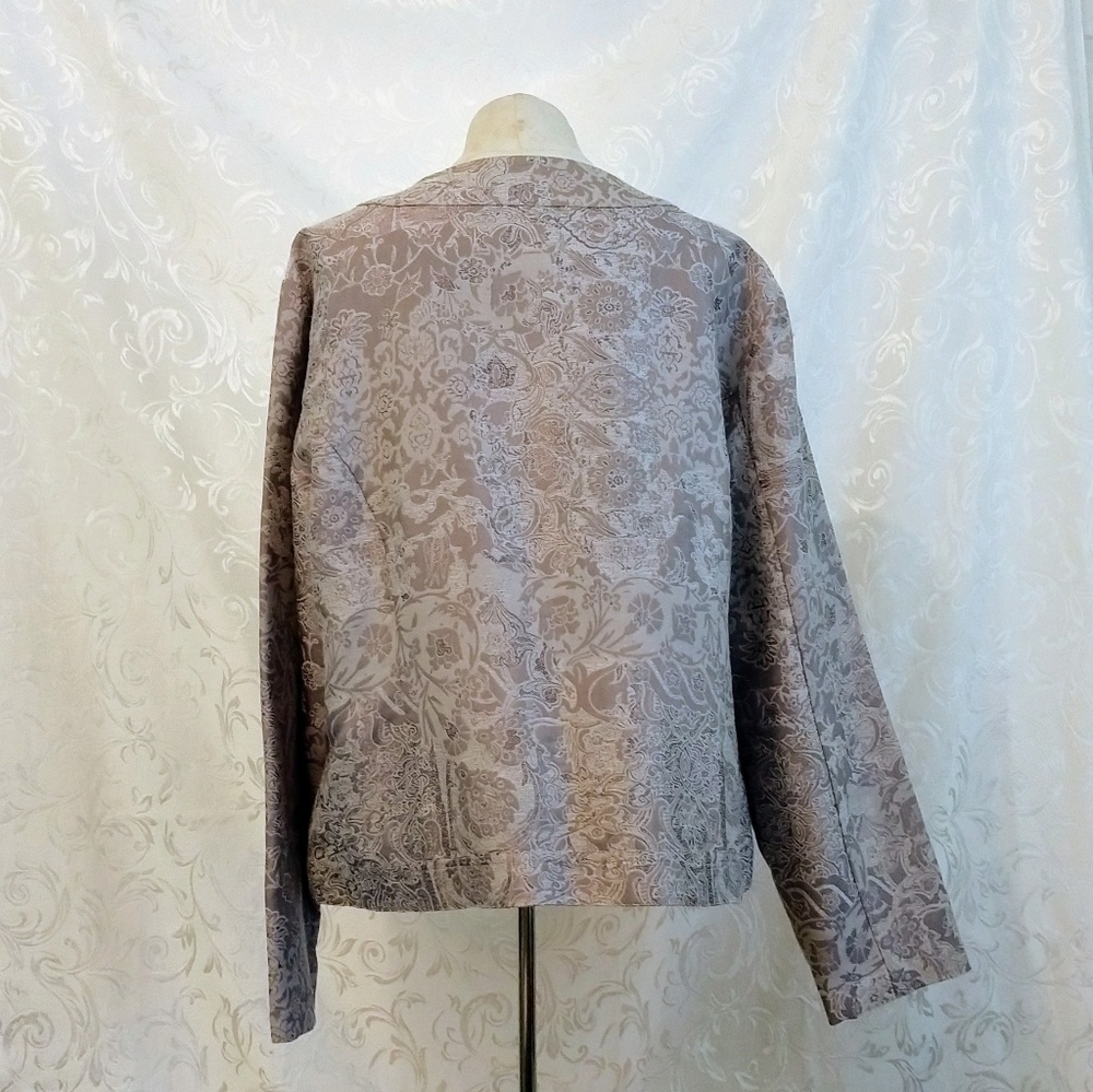 Chico's Formal Gray Button Down Brocade Jacket - image 2
